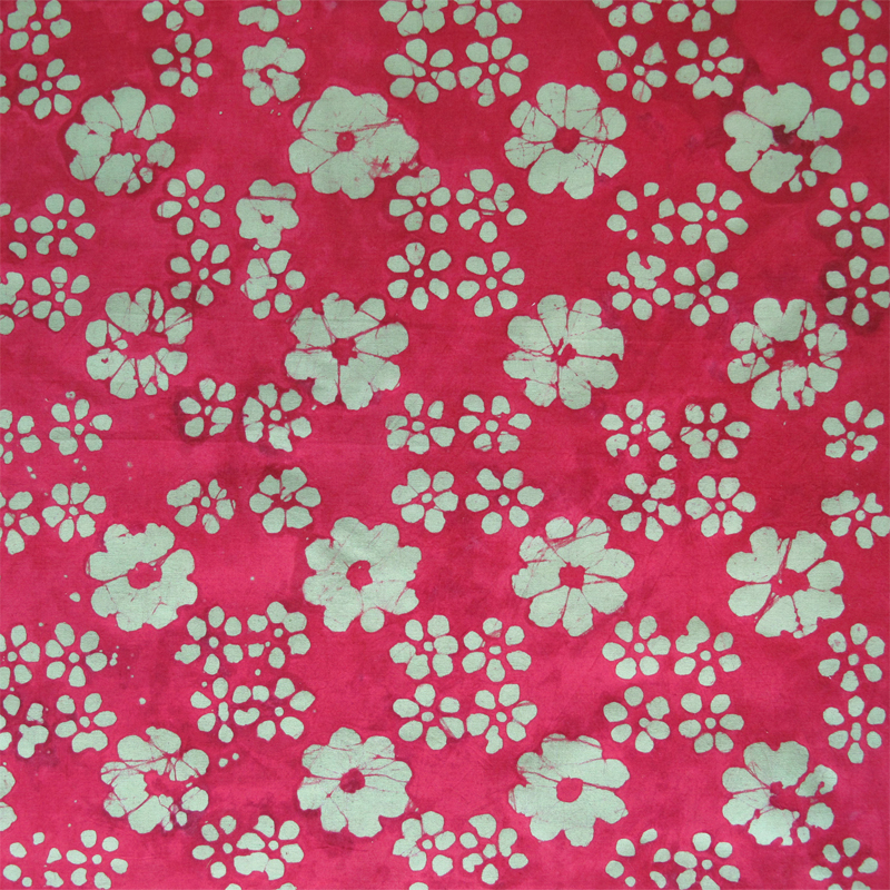 Batik 20/03 groene bloem