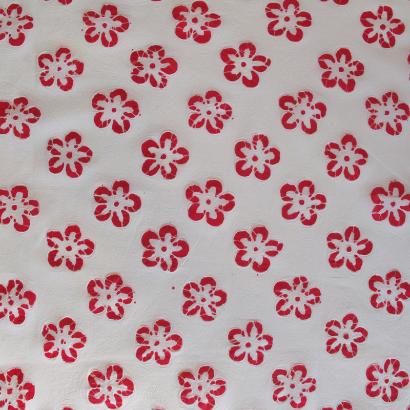 Cotton Bubble Print Red Flower