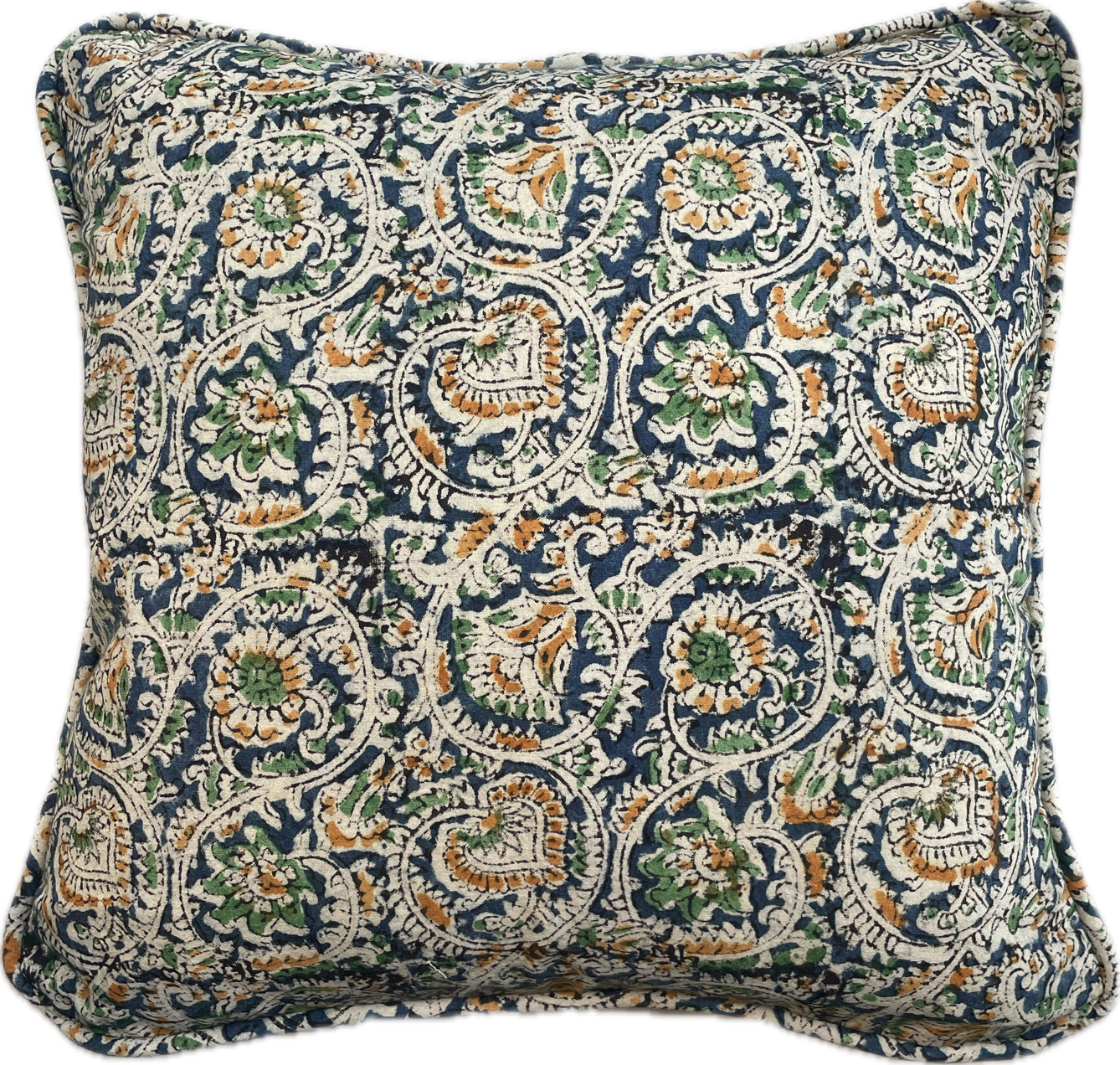 Kussen Kalamkari 07 Blauw/Groen , 40x40cm