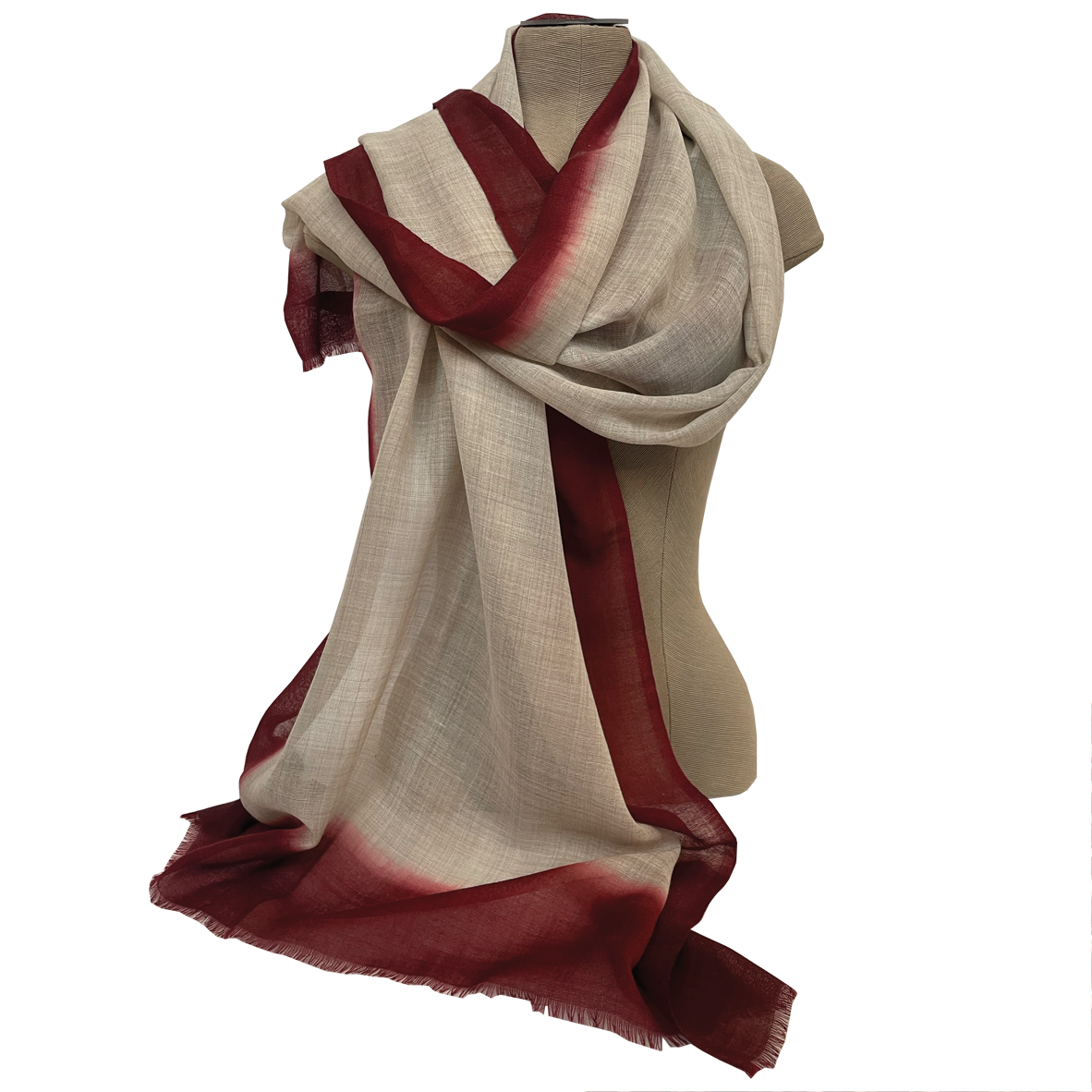 Scraf dip dye red, 70x195