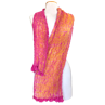 Shawl Shibori geel/roze, 80x200 cm