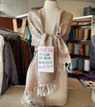 Shawl Jacquard wit/paars, 55x180cm